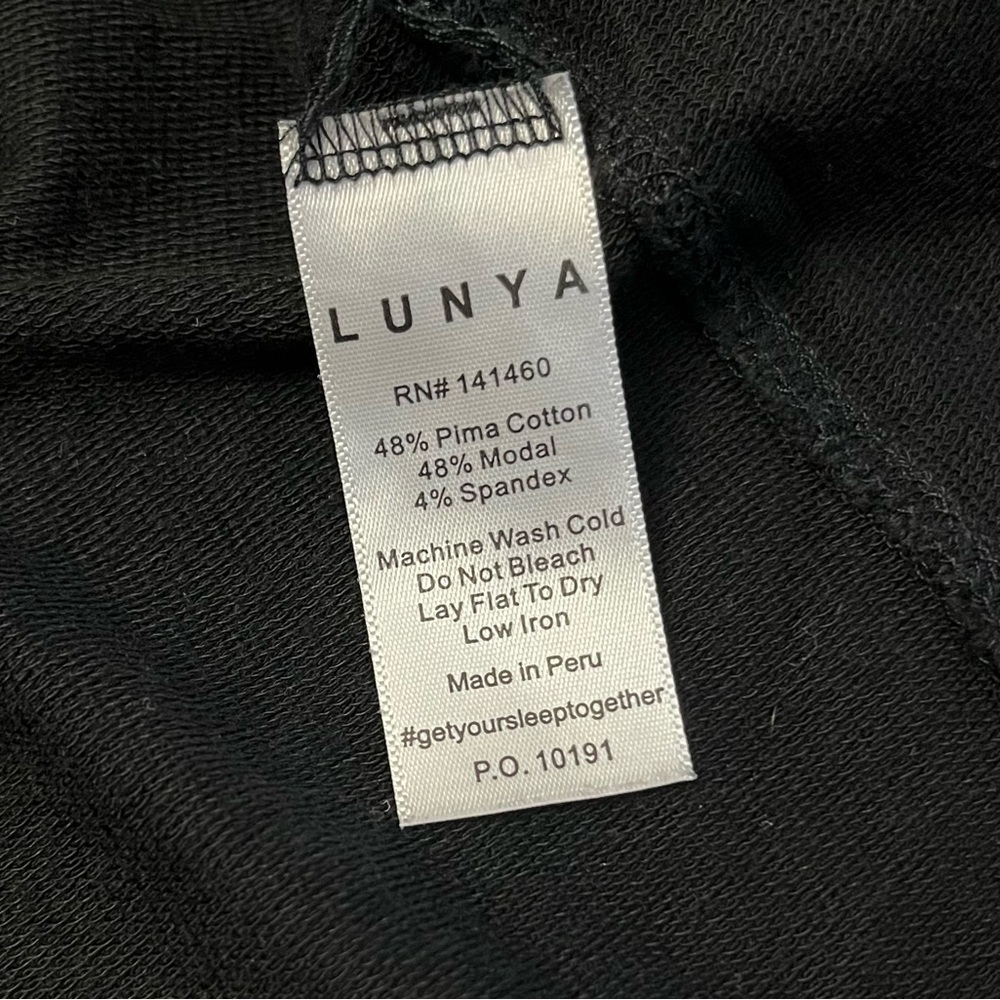 Lunya The Robe Black Long Pima Cotton Blend - Picture 6 of 11